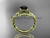 14k yellow gold Black Diamond twisted rope engagement ring RP8125