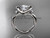 14kt white gold twisted rope three stone engagement ring  with a "Forever One" Moissanite RP8146