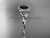 Famous Celtic Black Diamond Halo Ring, 14kt White Gold Twisted Engagement Ring RPCT997