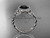 Famous Celtic Black Diamond Halo Ring, 14kt White Gold Twisted Engagement Ring RPCT997