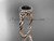 Gorgeous Black Diamond Celtic Bridal Ring, 14kt Rose Gold Rope Engagement Ring RPCT997