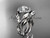 14kt white gold diamond leaf and vine engagement set with a "Forever One" Moissanite center stone ADLR328S