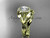 14kt yellow gold diamond leaf and vine engagement set with a "Forever One" Moissanite center stone ADLR328S
