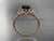 Twisted Rope Black Diamond Wedding Ring, 14kt Rose Gold Celtic Bridal Ring RPCT9116