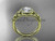 Gorgeous Celtic Trinity Knot Wedding Ring, 14kt Yellow Gold Halo Diamond Engagement Ring CT7131