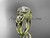 Gorgeous Celtic Trinity Knot Wedding Ring, 14kt Yellow Gold Halo Diamond Engagement Ring CT7131