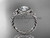14K White Solid Gold Twisted Band Rope Wedding Ring Celtic Round Lab Grown Diamond Solitaire Engagement Ring RPCT9201