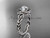 14K White Solid Gold Twisted Band Rope Wedding Ring Celtic Round Lab Grown Diamond Solitaire Engagement Ring RPCT9201