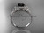 Amazing Black Diamond Engagement Ring, 14k White Gold Nature Themed Wedding Ring ADLR375