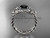 Platinum rope celtic trinity diamond engagement ring with a Black Diamond center stone RPCT9380