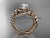 Unique Twisted Rope Wedding Ring, 14kt Rose Gold Celtic Trinity Bridal Ring RPCT9320