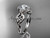 14kt white gold diamond celtic trinity knot wedding ring, engagement ring CT7219