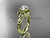 14kt yellow gold celtic trinity twisted rope wedding ring with a "Forever One" Moissanite center stone RPCT9125