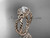 14kt rose gold rope halo celtic triquetra engagement ring RPCT9127