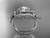 Halo Diamond Wedding Ring Set, 14kt White Gold Flower Bridal Ring ADLR131S