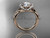14kt rose gold diamond leaf and vine wedding ring, engagement ring ADLR289