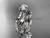 14kt white gold diamond leaf and vine wedding ring, engagement ring with a "Forever One" Moissanite center stone ADLR342
