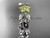 14kt Two-Tone Gold Diamond Flower Wedding Band, Leaf and Vine Engagement Ring ADLR161B 1