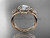 Elegant Flower and Leaf Wedding Set, 14kt Rose Gold Diamond Engagement Ring ADLR89S Elegant Flower and Leaf Wedding Set, 14kt Rose Gold Diamond Engagement Ring ADLR89S