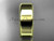 14k yellow gold Milgrain 8mm wide wedding band WB50408G