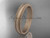 14k rose matte finish gold plain Milgrain 4mm wide wedding band WB50504G