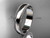 14k white gold plain Milgrain 5mm wide wedding band WB50505G