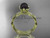 14k yellow gold Tahitian Black Pearl vine and leaf engagement set ABP38S