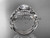 platinum diamond celtic trinity knot wedding ring, engagement ring with a "Forever One" Moissanite center stone  and double matching band CT7211S
