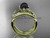14k Yellow Gold Tahitian Black Pearl Flower and Leaf Engagement Set ABP70S