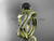 14k Yellow Gold Tahitian Black Pearl Flower and Leaf Engagement Set ABP70S