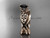 14kt rose gold celtic trinity knot engagement set with a Black Diamond center stone CT770S