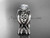14kt white gold celtic trinity knot engagement ring with a double matching band CT770S