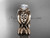 14kt rose gold celtic trinity knot engagement ring with a double matching band CT770S