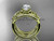 14kt yellow gold celtic engagement ring with Moissanite center stone and double matching band CT770S