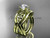 14kt yellow gold celtic engagement ring with Moissanite center stone and double matching band CT770S