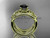 14kt yellow gold celtic engagement ring with Black Diamond center stone and double matching band CT770S
