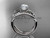 14kt white gold diamond leaf and flower wedding set with a "Forever One" Moissanite center stone ADLR70S