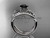 Platinum diamond leaf and flower wedding set with a Black Diamond center stone ADLR70S