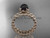 14kt rose gold diamond vine round tahitian black cultured pearl engagement set ABP34S