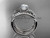 14kt white gold flower double wedding band with a "Forever One" Moissanite center stone engagement ring ADLR70S