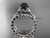 14kt white gold diamond leaf and floral round tahitian black cultured pearl wedding set ABP35S