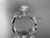 Platinum diamond leaf wedding set with a "Forever One" Moissanite center stone ADLR58S