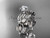 Platinum diamond leaf wedding set with a "Forever One" Moissanite center stone ADLR58S