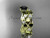 14kt yellow gold diamond leaf wedding set with a Black Diamond center stone ADLR58S