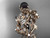 14k rose gold diamond round black cultured pearl leaf wedding set ABP59S