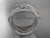 Platinum matte finish diamond flower wedding band, engagement ring ADLR523B