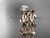 unique 14k rose gold leaf and vine wedding set ADLR522S