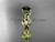 Celtic knot 14kt yellow gold leaf engagement ring with a Black Diamond center stone CT7522