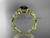 Celtic knot 14kt yellow gold leaf engagement ring with a Black Diamond center stone CT7522