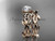 Celtic knot 14kt rose gold leaf wedding ring set with a "Forever One" Moissanite center stone CT7522S Celtic knot 14kt rose gold leaf wedding ring set with a "Forever One" Moissanite center stone CT7522S